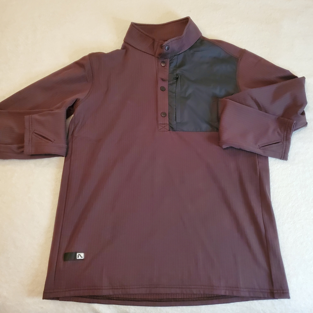 Men's Flylow Performance 3 Button Jacket in Burgundy and Black
